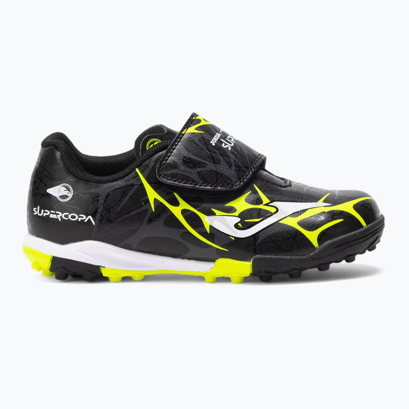 Încălțăminte de fotbal pentru copii Joma Super Copa Jr TF black / fluor yellow 8