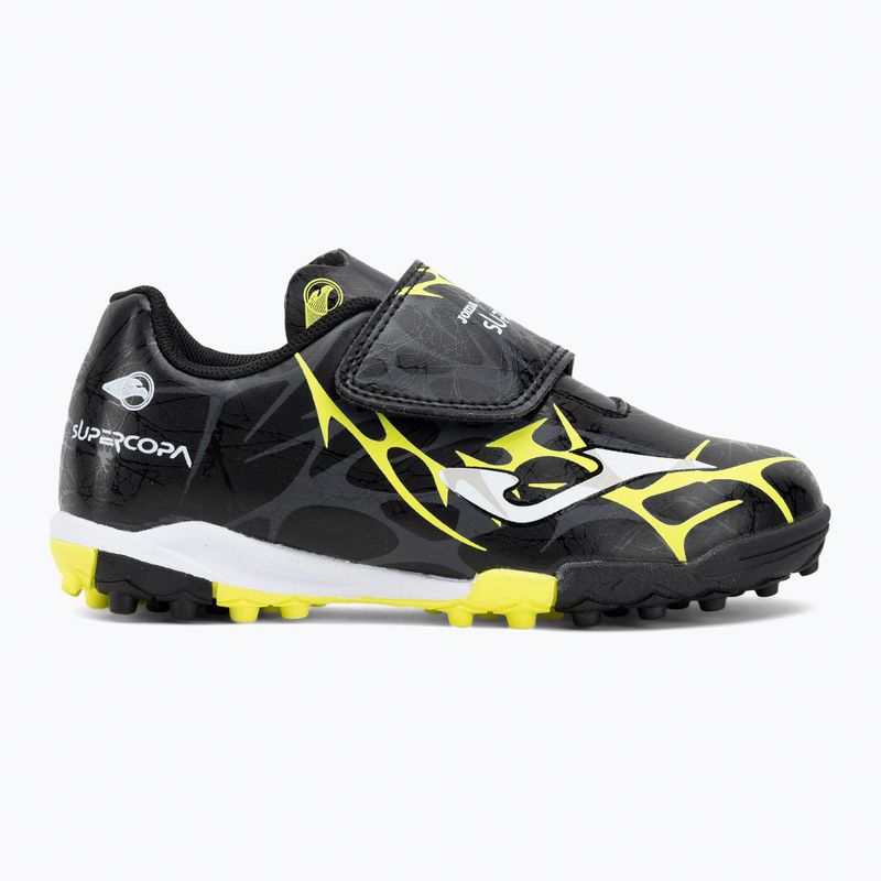 Încălțăminte de fotbal pentru copii Joma Super Copa Jr TF black / fluor yellow 2