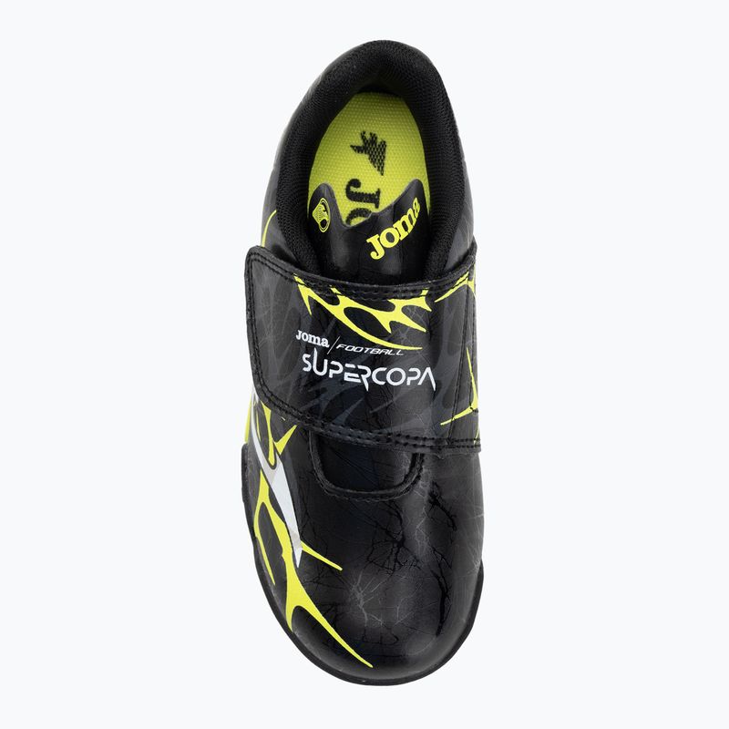 Încălțăminte de fotbal pentru copii Joma Super Copa Jr TF black / fluor yellow 5