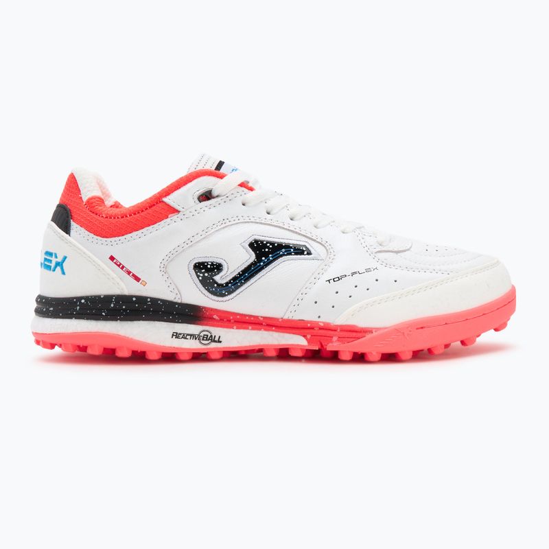 Încălțăminte de fotbal pentru bărbați Joma Top Flex Rebound TF white / fluor coral 2