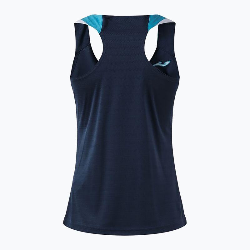 Tricou de tenis pentru femei Joma Terra Tank Top dark navy/turquoise fluor 2