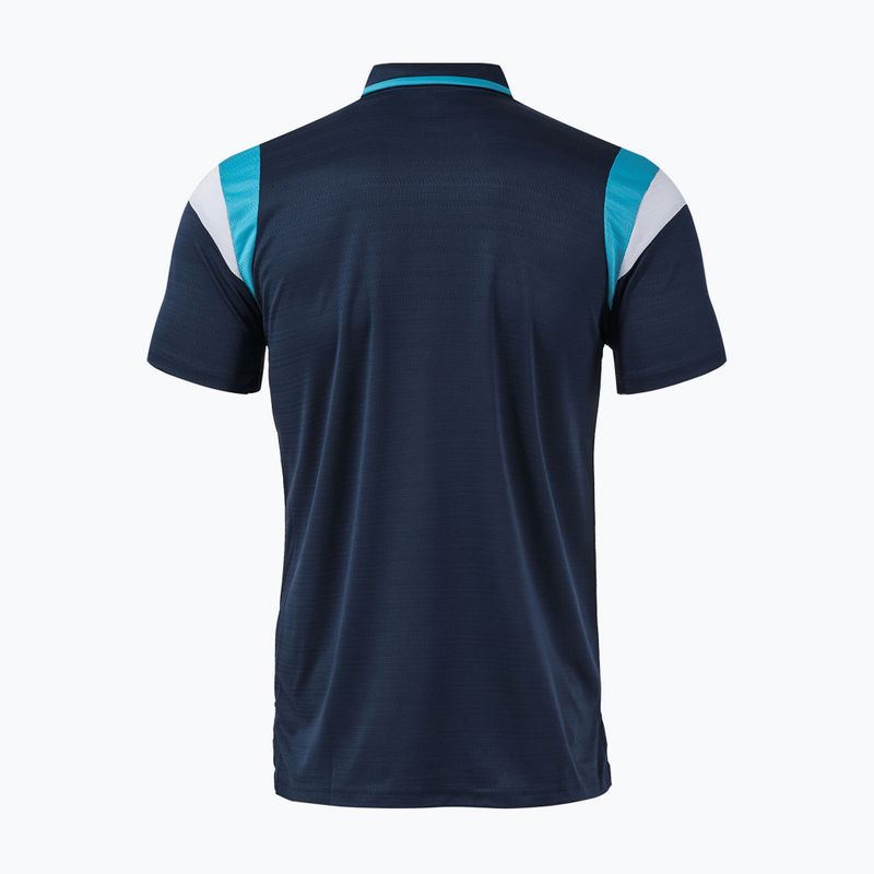 Tricou de tenis pentru bărbați Joma Terra Polo dark navy/turquoise fluor 2