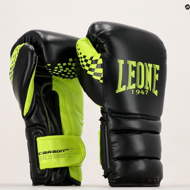Mănuși de box Leone Carbon22 negru-verde GN222 15