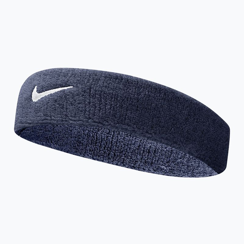 Bentiță de cap Nike Swoosh Headband obsidian/white