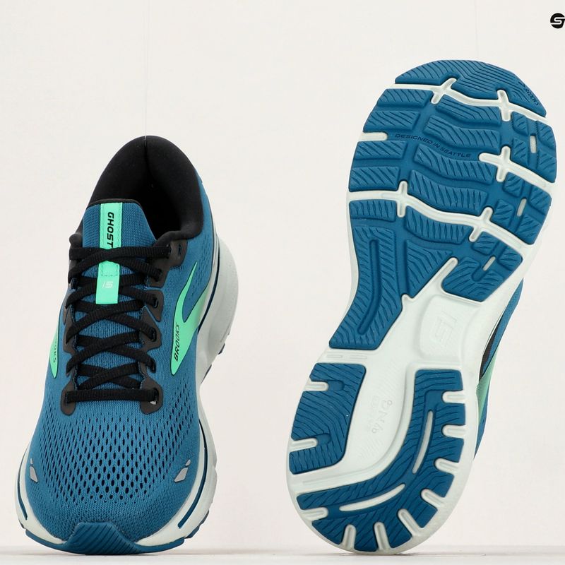 Brooks Ghost 15 bărbați pantofi de alergare albastru marocan / negru / mugur de primăvară 21