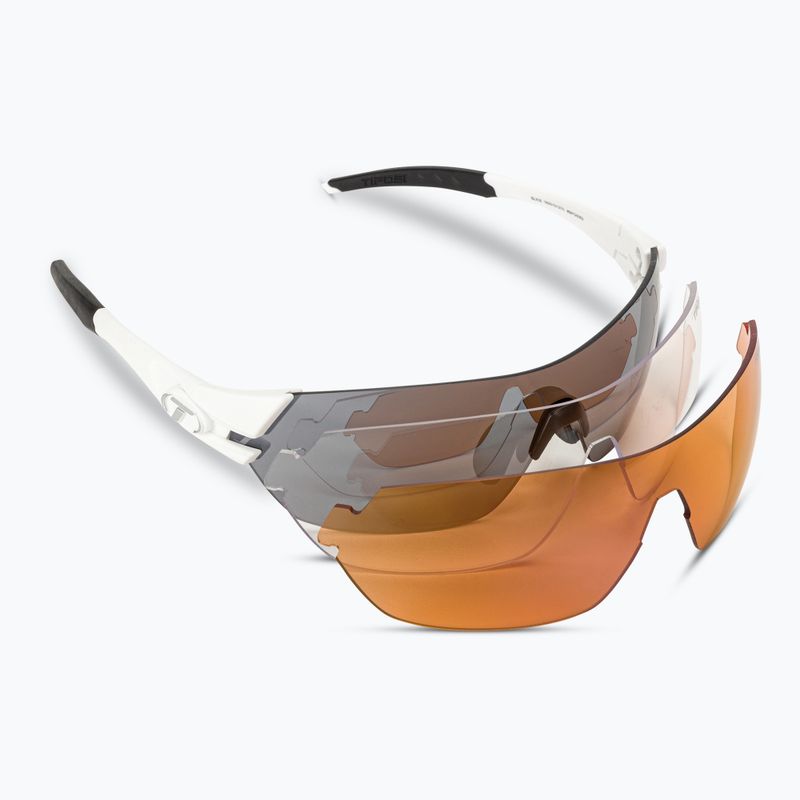 Ochelari de ciclism Tifosi Slice mat alb/frumos/roșu/roșu/clear