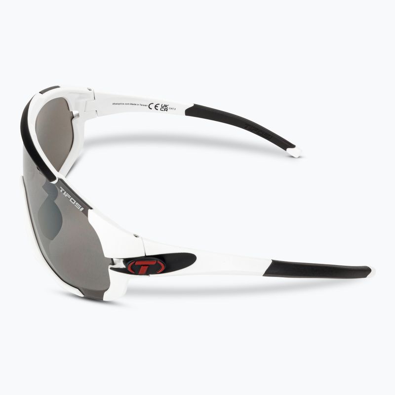 Ochelari de ciclism Tifosi Sledge alb mat/frumos/roșu/roșu transparent 5