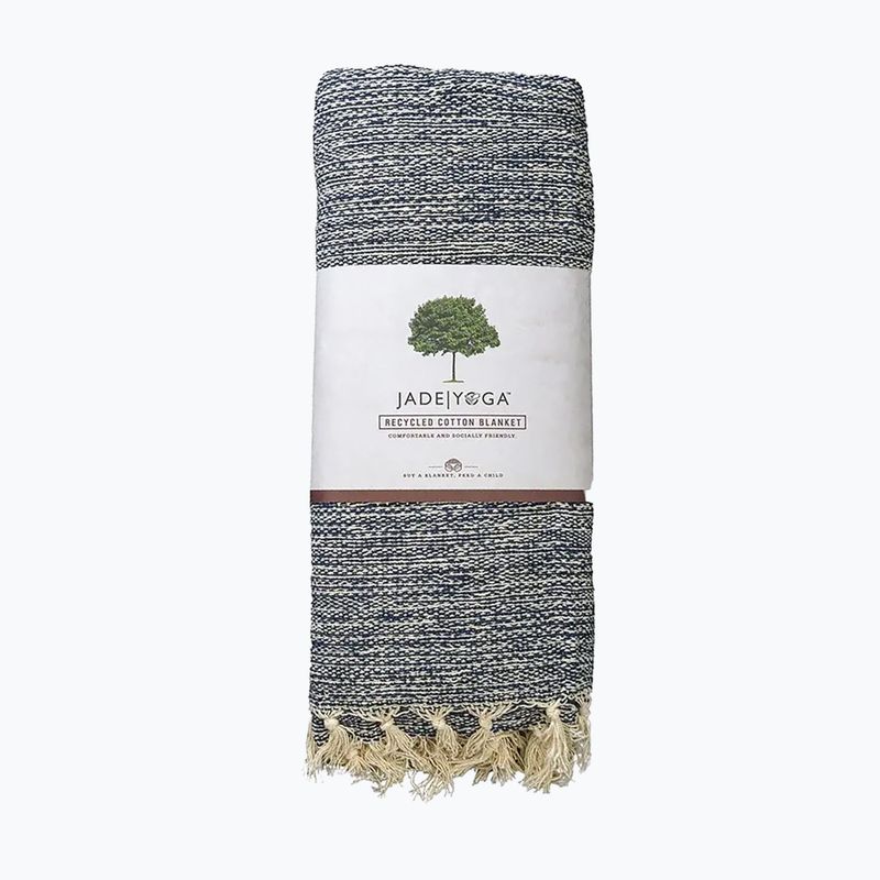 Pătură de yoga JadeYoga Recycled Cotton Hand Loomed Yoga midnight blue