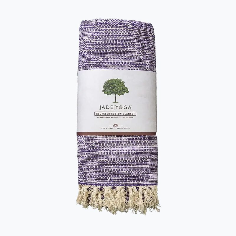 Pătură pentru yoga JadeYoga Recycled Cotton Hand Loomed Yoga purple