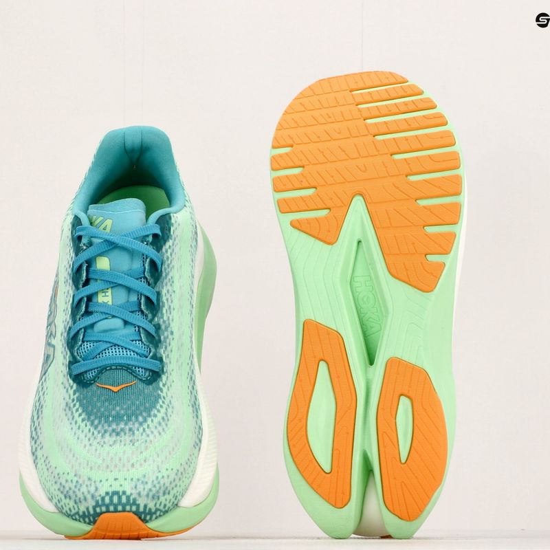 Pantofi de alergare pentru bărbați HOKA Mach X ocean mist/lime glow 25