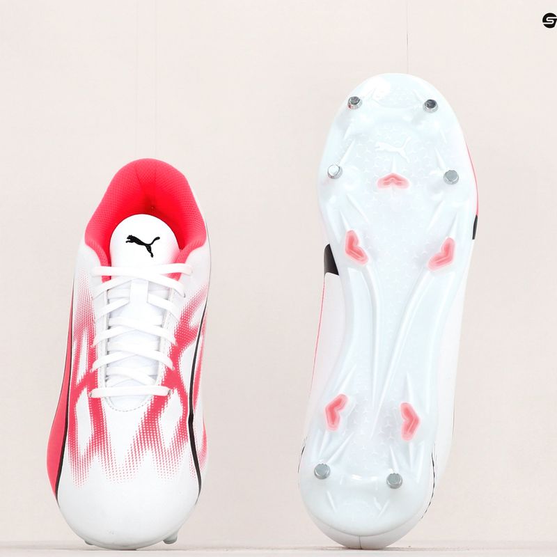 Cizme de fotbal PUMA Ultra Play MXSG pentru bărbați puma alb/puma negru/fire orchid