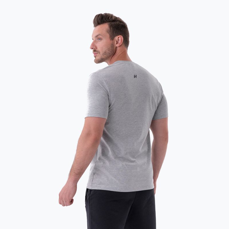 Tricou de antrenament pentru bărbați NEBBIA Minimalist Logo gri deschis 2