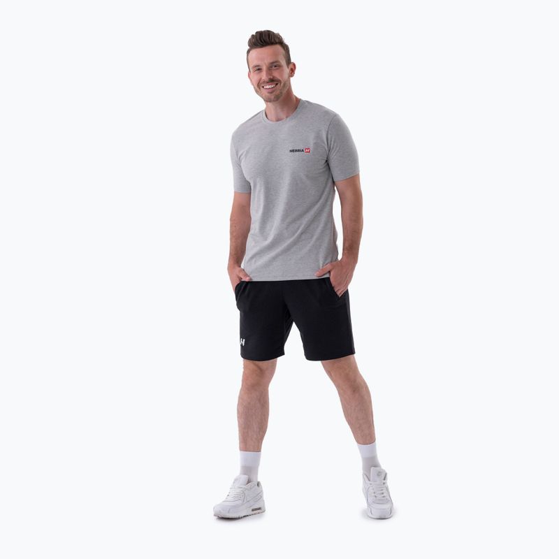 Tricou de antrenament pentru bărbați NEBBIA Minimalist Logo gri deschis