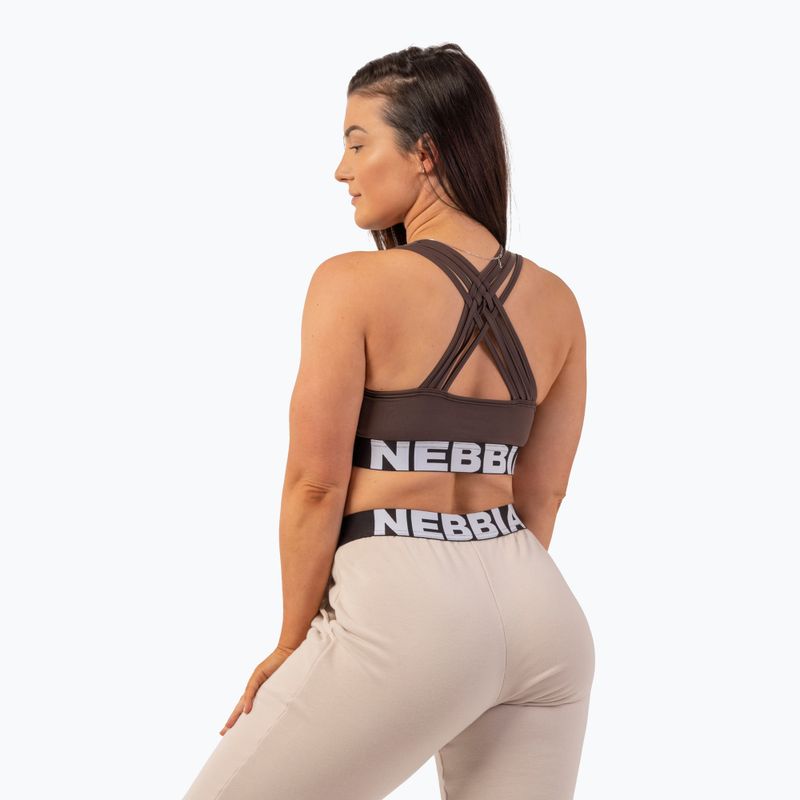 Sutien de fitness NEBBIA Medium Impact Cross maro 2