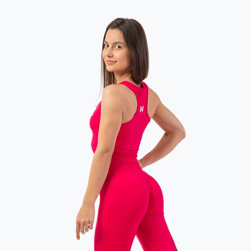 Tricou de antrenament pentru femei NEBBIA Sporty Slim Fit Crop roz 2