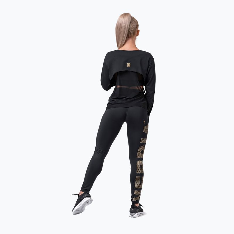Colanți de antrenament pentru femei NEBBIA Gold Print negri 8270110 3