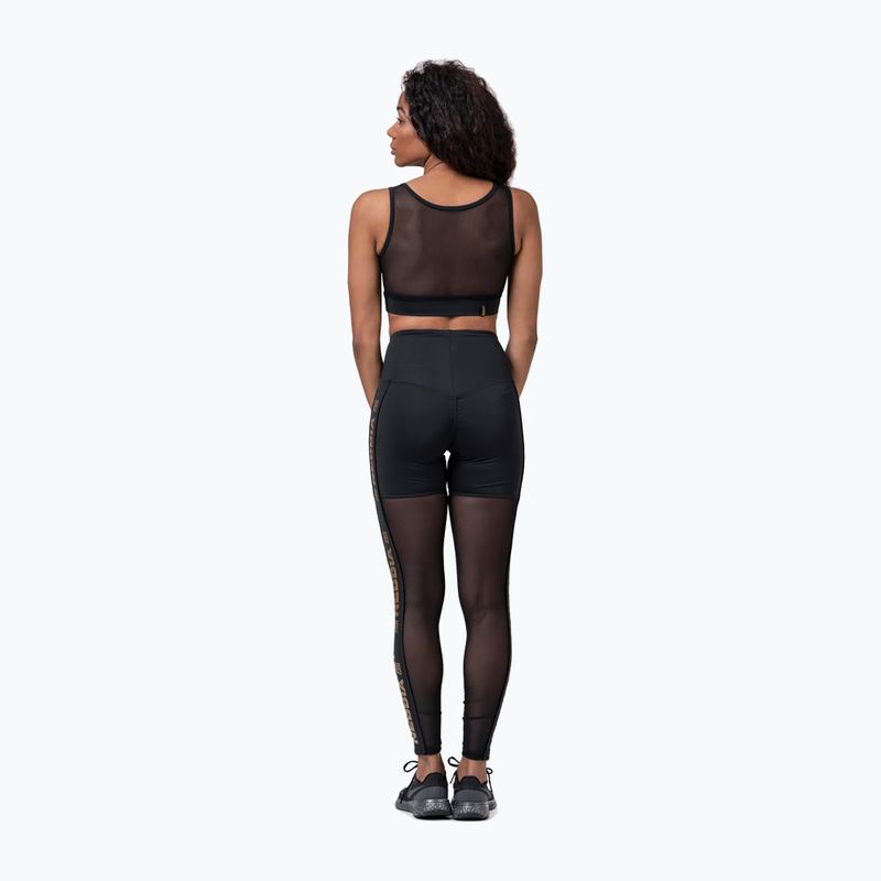 Colanți de antrenament pentru femei NEBBIA Gold Mesh negri 8290110 4