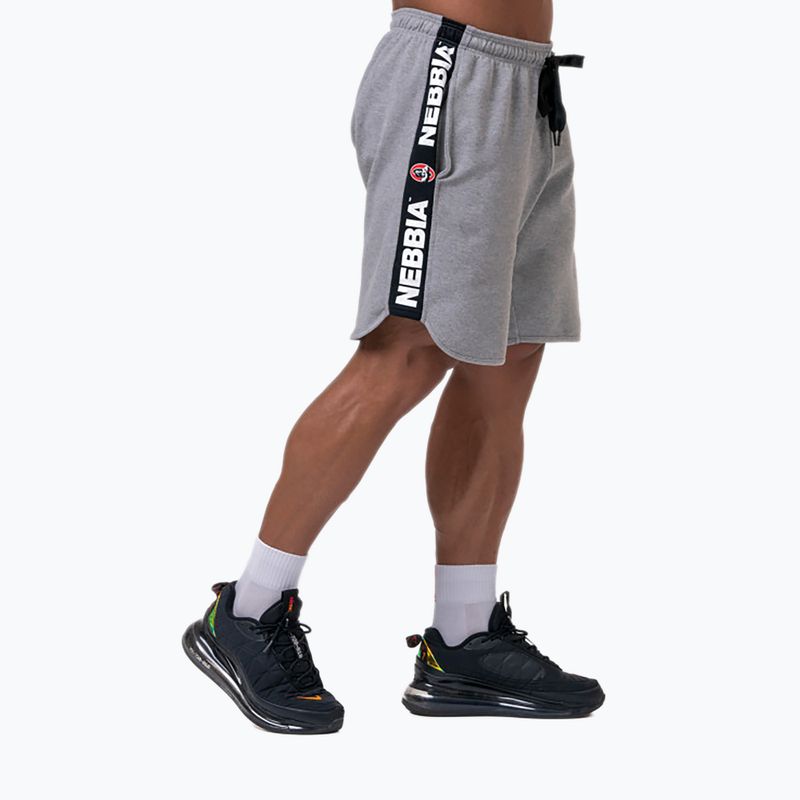 Pantaloni scurți de antrenament pentru bărbați NEBBIA Legend-Approved gri pentru bărbați 1950330