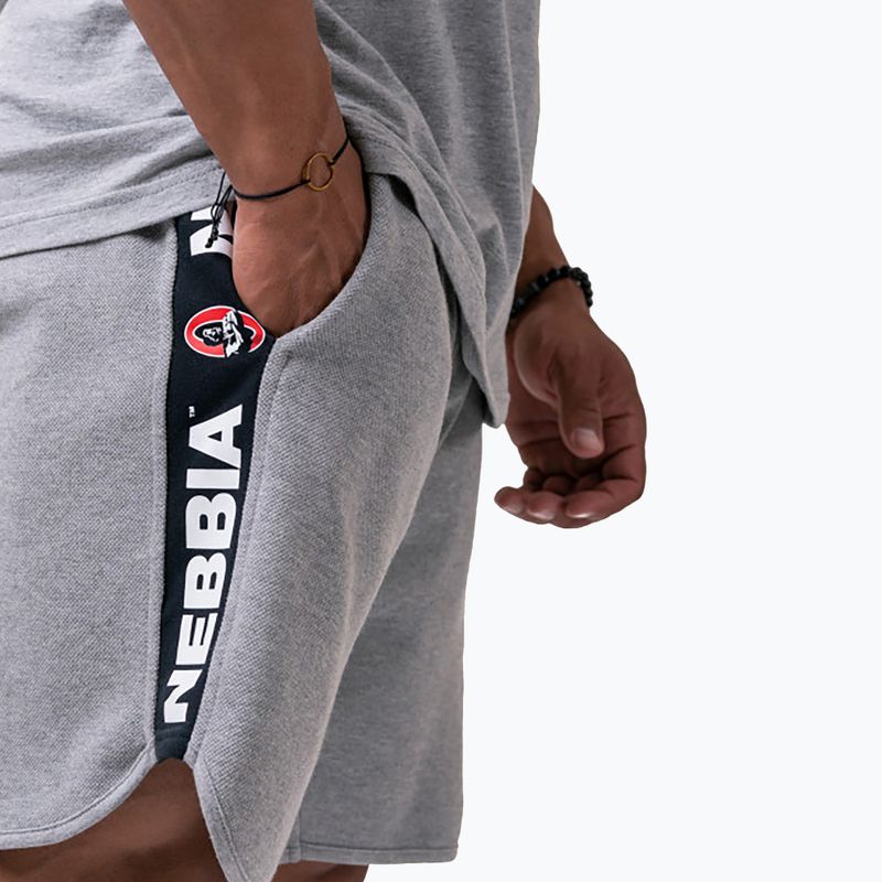 Pantaloni scurți de antrenament pentru bărbați NEBBIA Legend-Approved gri pentru bărbați 1950330 3
