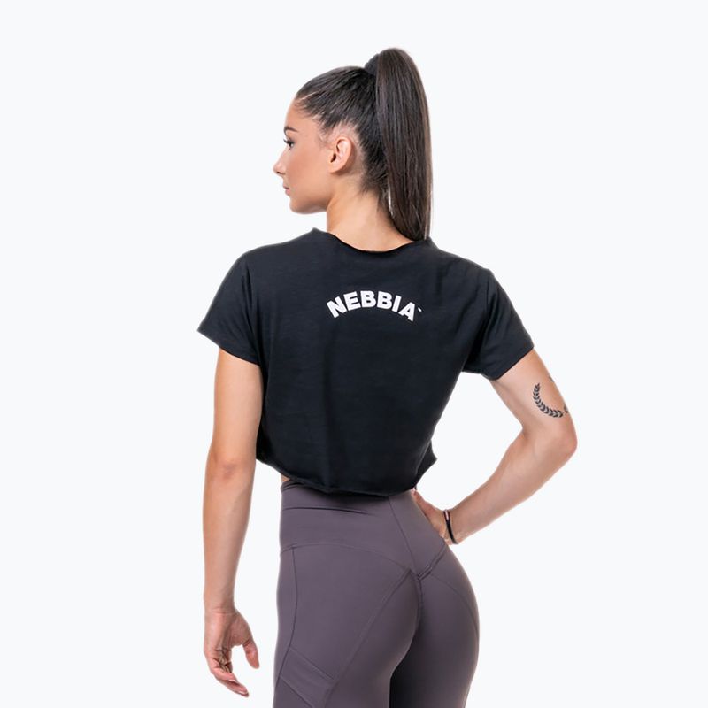 Top de antrenament pentru femei NEBBIA Loose Fit & Sporty Crop Top negru 5830110 2