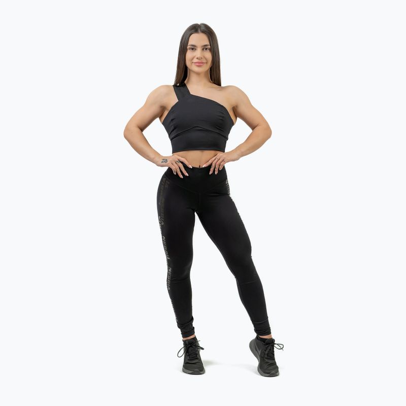 Sutien de fitness NEBBIA Intense Asymmetric negru NEBBIA Intense Asymmetric