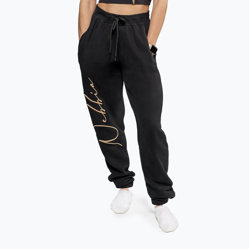 Pantaloni pentru femei NEBBIA Signature Intense black/gold