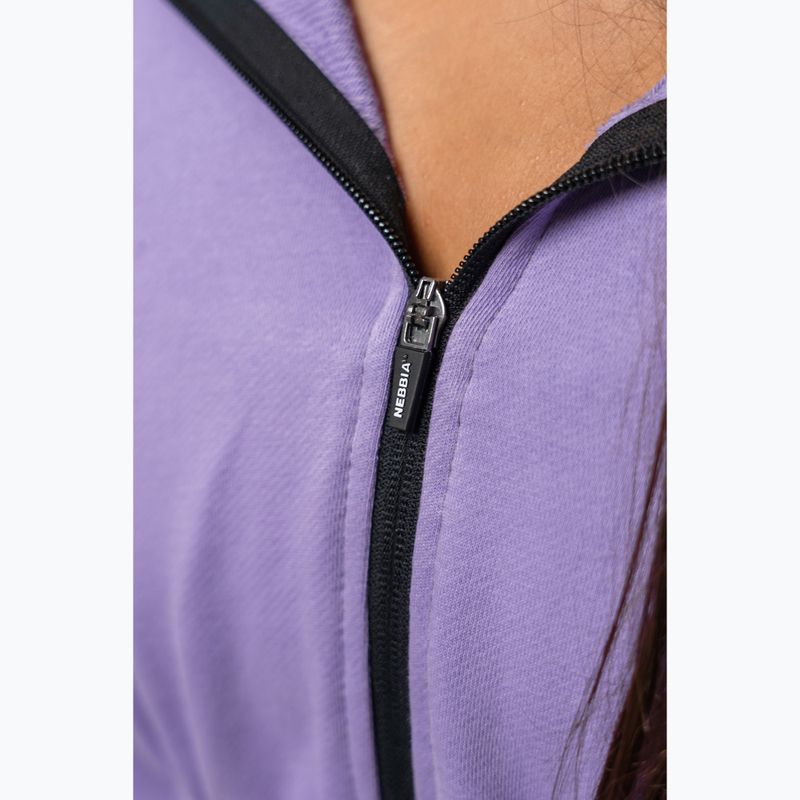 Bluză pentru femei NEBBIA Crop Hoodie Iconic lila 5