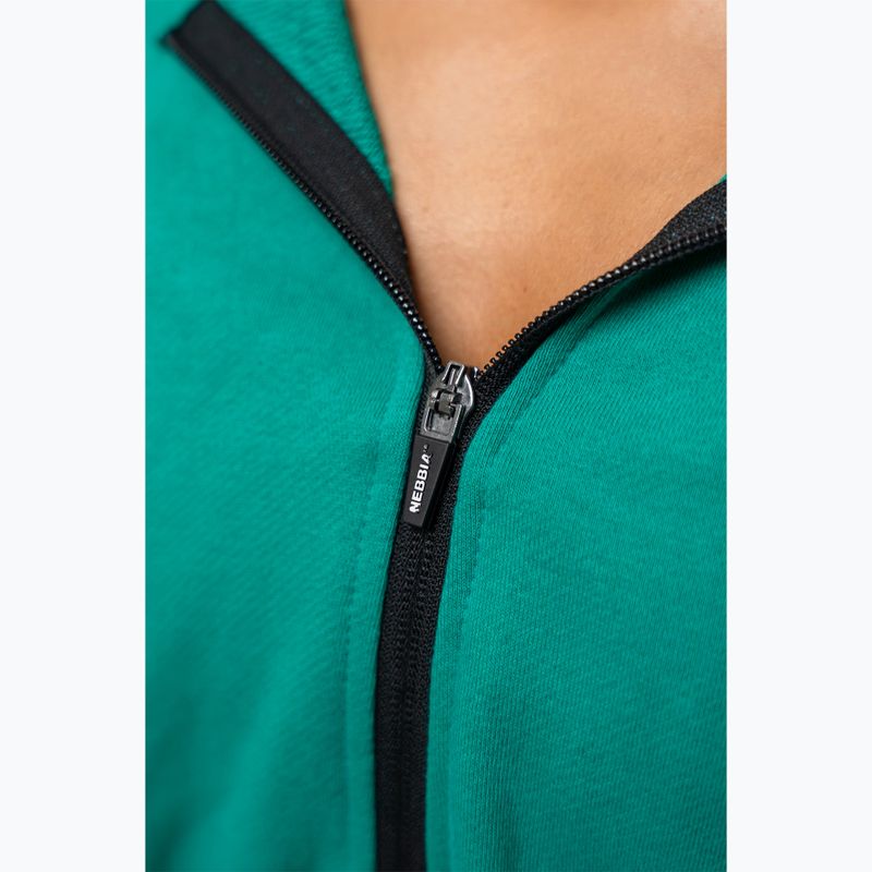 Bluză pentru femei NEBBIA Crop Hoodie Iconic green 6