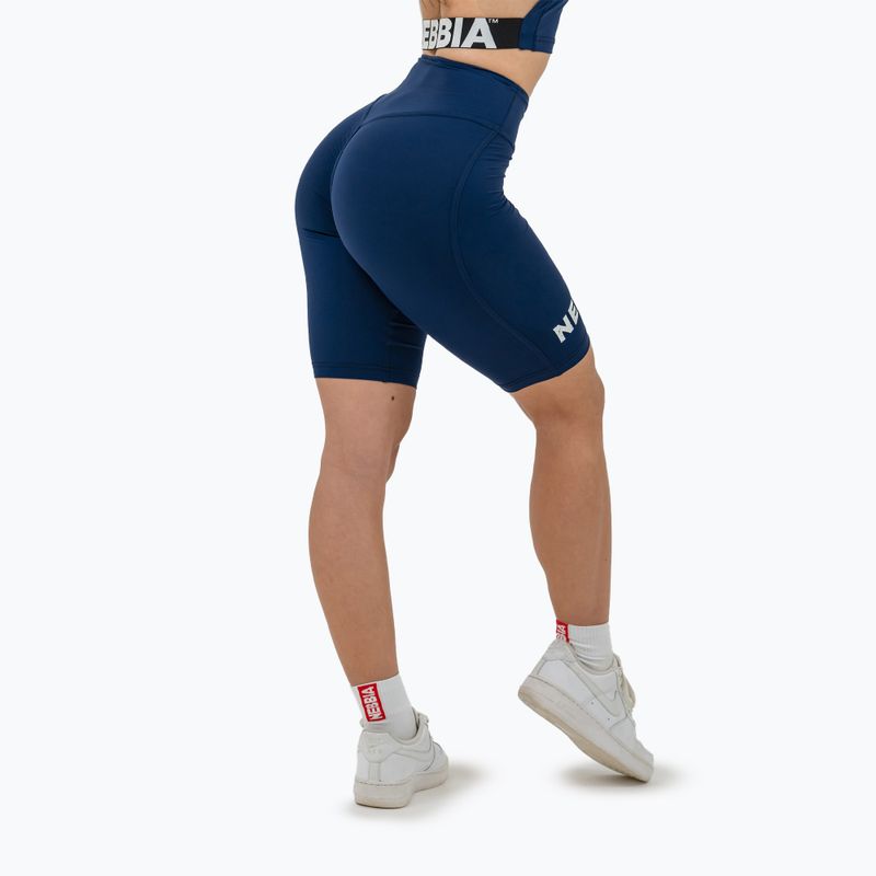 Colanți de antrenament pentru femei NEBBIA 9″ Snatched High Waisted dark blue 3