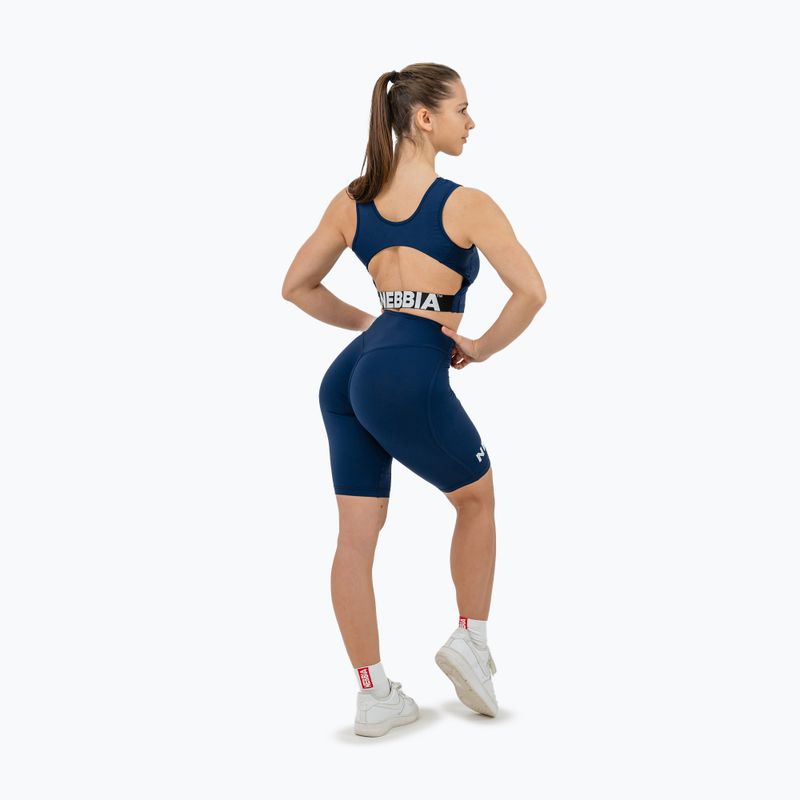 Colanți de antrenament pentru femei NEBBIA 9″ Snatched High Waisted dark blue 4