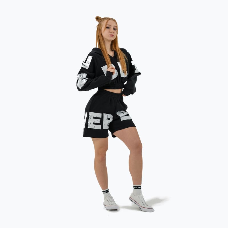 Hanorac de antrenament pentru femei NEBBIA Training Cropped Hoodie Muscle Mommy black 2