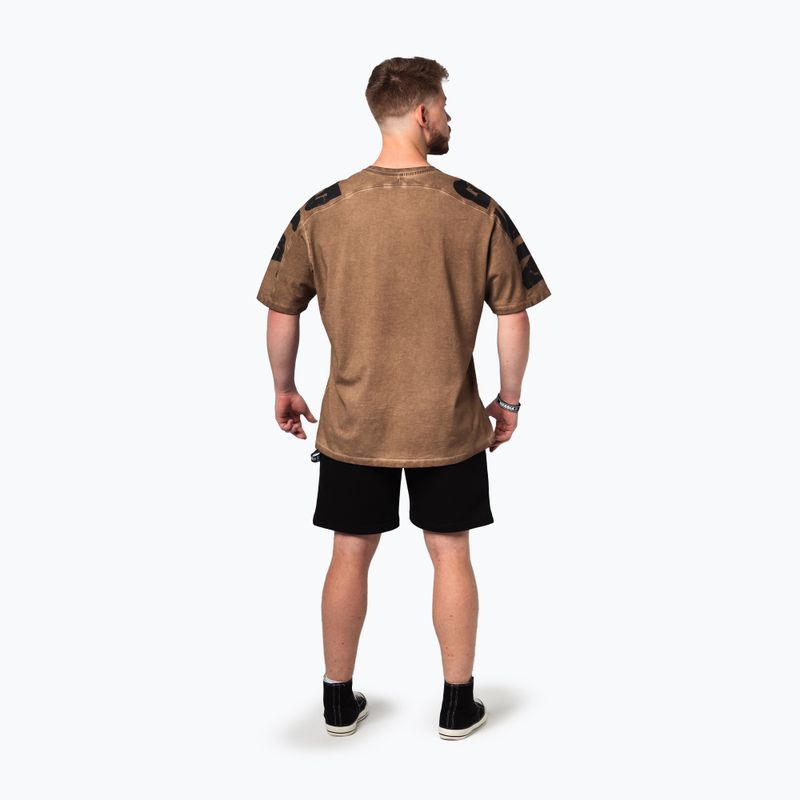 Tricou de antrenament pentru bărbați NEBBIA Washed-Off Lifting Club light brown 3