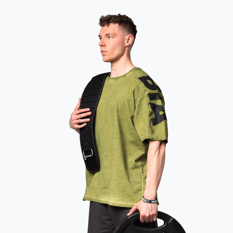 Tricou de antrenament pentru bărbați NEBBIA Washed-Off Lifting Club green 4