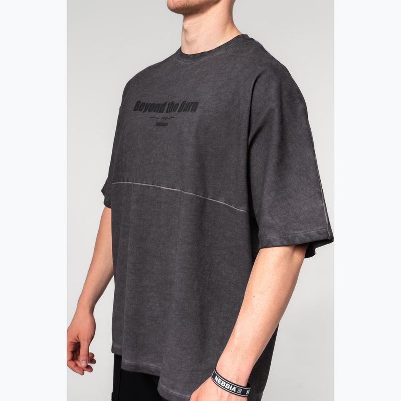 Tricou de antrenament pentru bărbați NEBBIA Washed-Off Heavyweight No Shortcuts black 4
