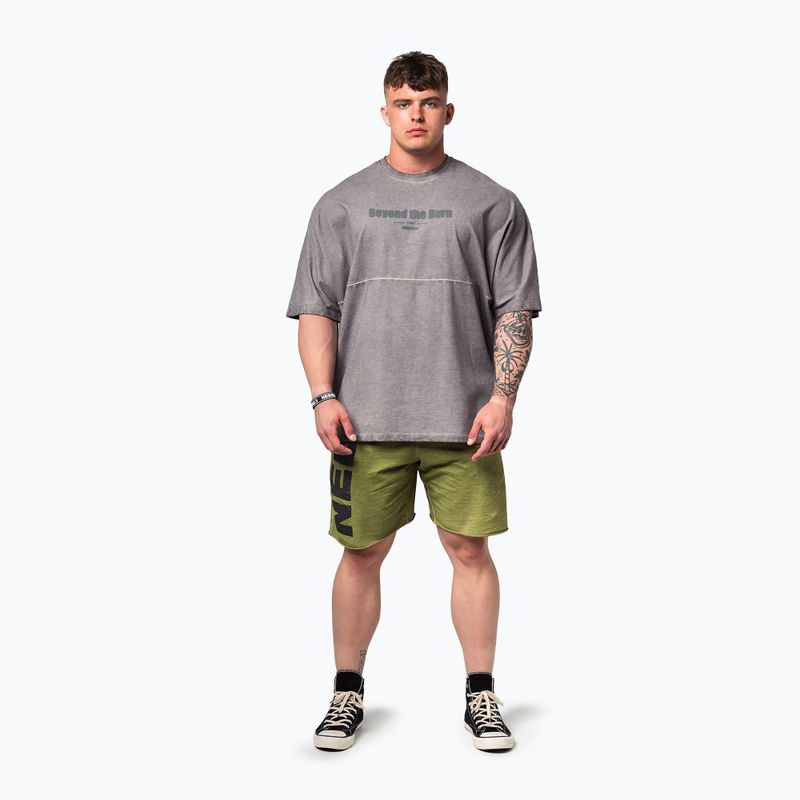 Tricou de antrenament pentru bărbați NEBBIA Washed-Off Heavyweight No Shortcuts light grey 2