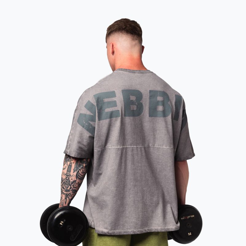 Tricou de antrenament pentru bărbați NEBBIA Washed-Off Heavyweight No Shortcuts light grey 3