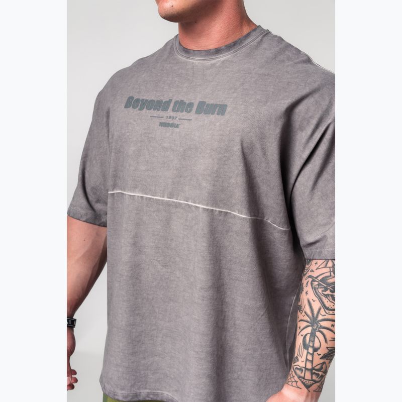Tricou de antrenament pentru bărbați NEBBIA Washed-Off Heavyweight No Shortcuts light grey 4