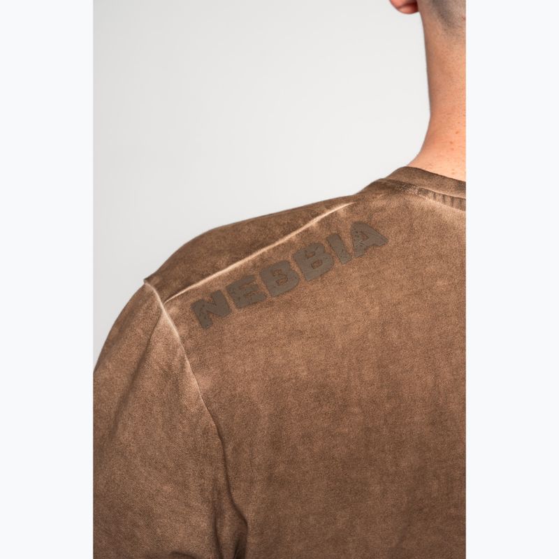 Tricou de antrenament NEBBIA Washed-Off Heritage light brown 4