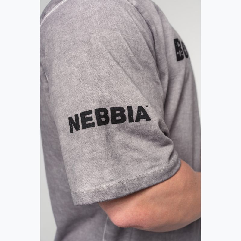 Tricou de antrenament pentru bărbați NEBBIA Washed-Off Heavyweight Grind light grey 6