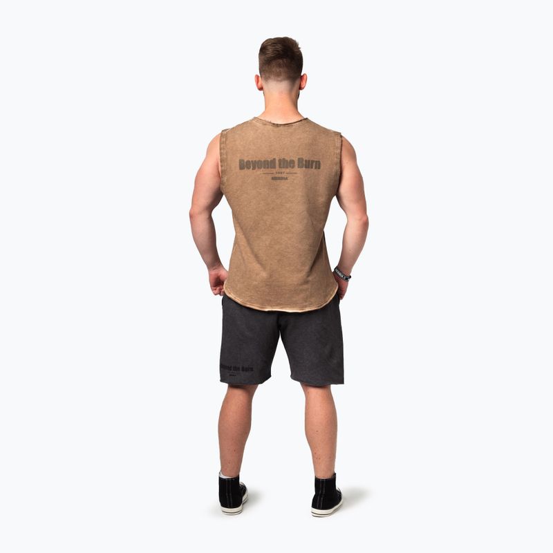 Tank top de antrenament pentru bărbați  Washed-Off Beastin light brown 3