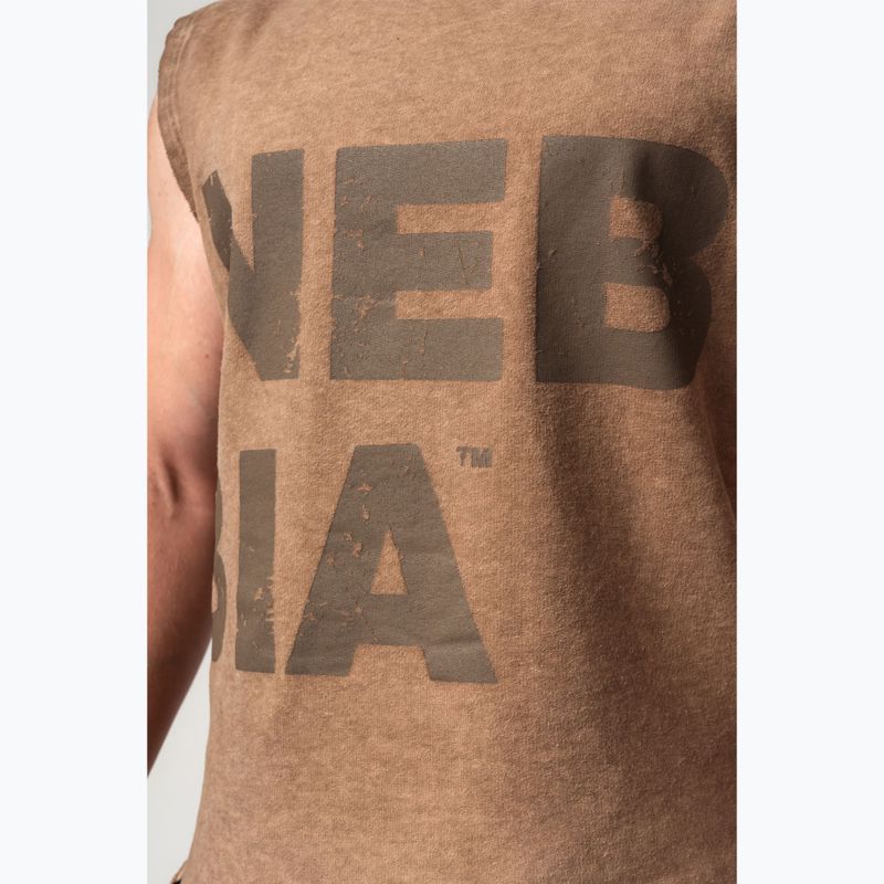 Tank top de antrenament pentru bărbați  Washed-Off Beastin light brown 5