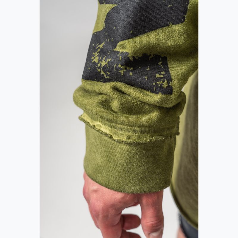 Hanorac de antrenament pentru bărbați NEBBIA Washed-Off Hoodie NO BS green 7