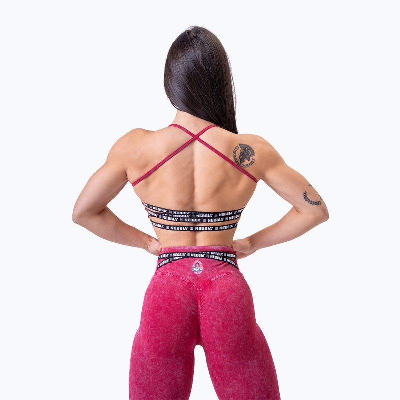 Colanți de antrenament pentru femei NEBBIA Washed High Waisted Legacy red 4