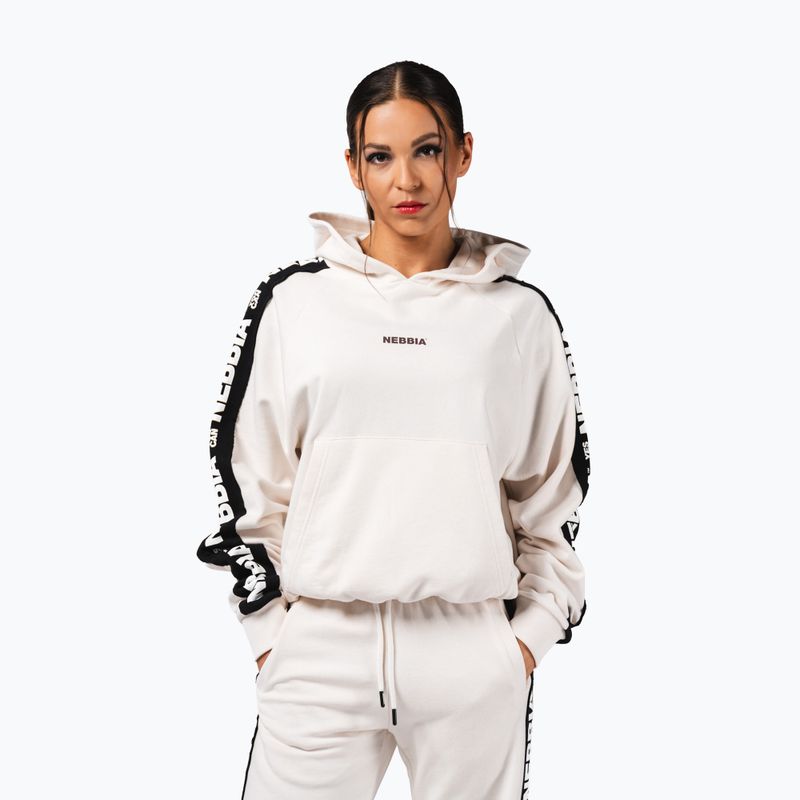 Bluză pentru femei NEBBIA Off-Duty Hoodie cream