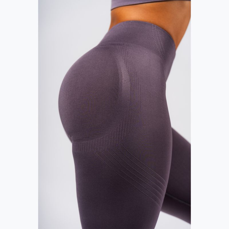 Colanți de antrenament pentru femei NEBBIA Flow Seamless Maximum Push-Up dark grey 6