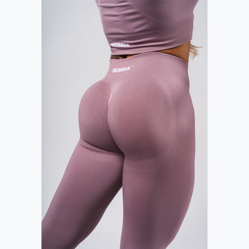 Colanți de antrenament pentru femei NEBBIA Flow Seamless Maximum Push-Up pink 6