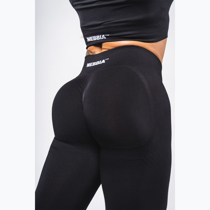 Colanți de antrenament pentru femei NEBBIA Flow Seamless Push Up Black 5