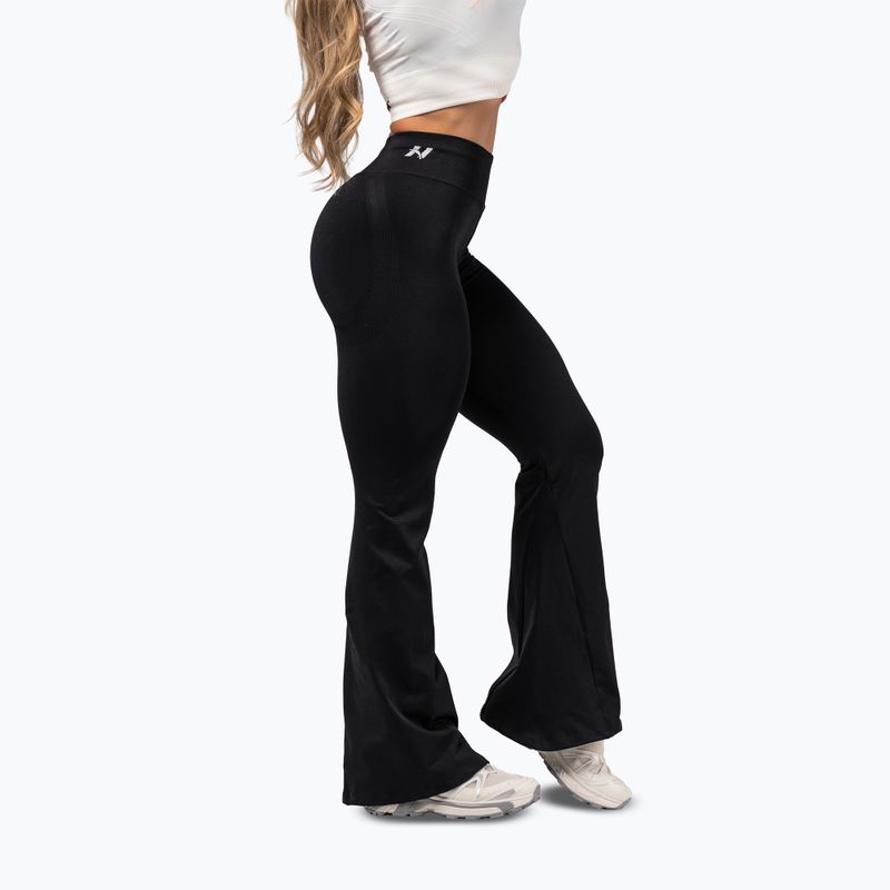 Colanți de antrenament pentru femei NEBBIA Flow Seamless High Waist Sculpting Flared Black 4