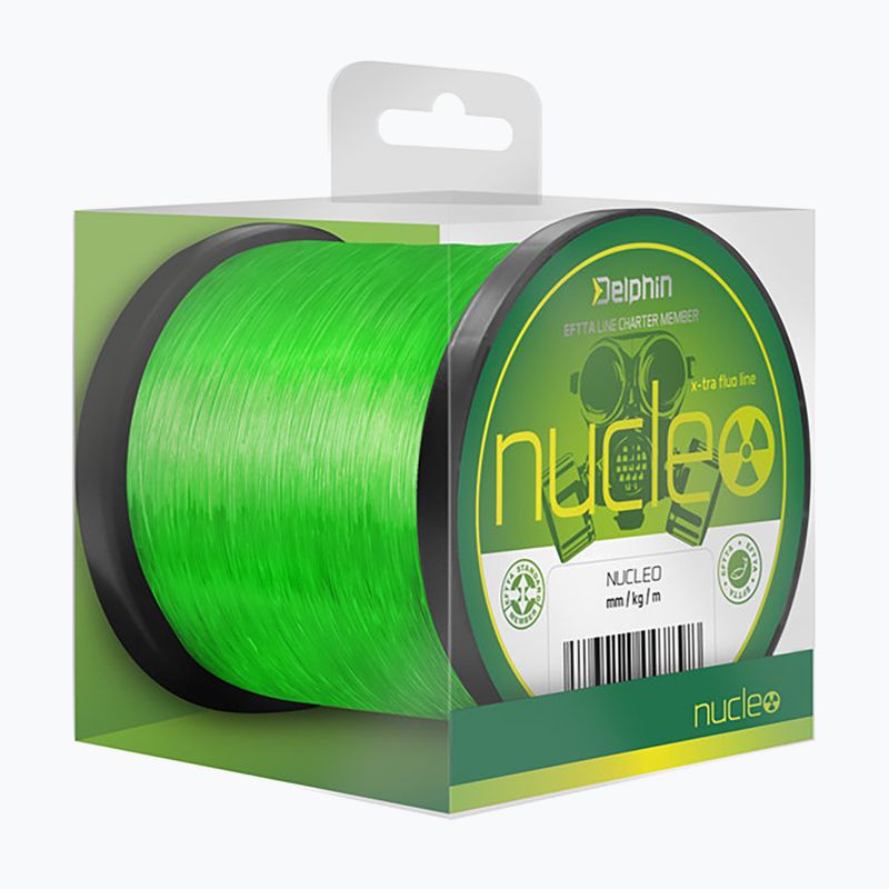 Fir de pescuit pentru crap Delphin Nucleo fluo verde