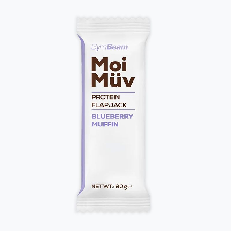 Baton proteic GymBeam MoiMüv Flapjack 90 g blueberry muffin